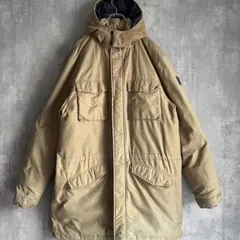 AIGEL　エーグル　90s　ダウンコート　フード付　ラバーロゴ　XLサイズ