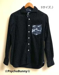 【美品】サイコバニー コーデュロイシャツ ドット柄 カモフラ切替