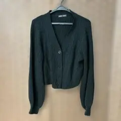 SHEIN ブラック クロップドカーディガン