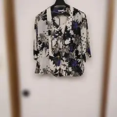 ModeGrace 花柄ドット 半袖シャツ