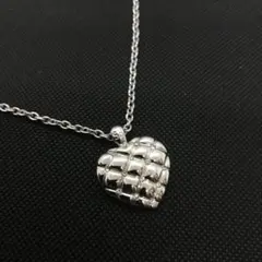 ソニアリキエル　キルティングハートのネックレス　シルバーカラー【ヴィンテージ品】