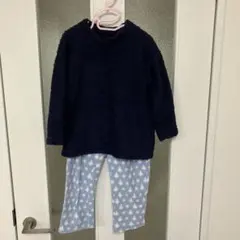 フリースパジャマ 上下セット 110cm ネイビー