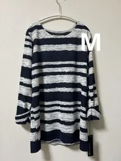 a-mix mode 薄手長袖トップスM ボーダー