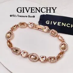 C754/GIVENCHY/ローズゴールドxシャンパン/ クリスタルブレスレット