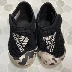 【adidas ベビーサンダル】13cm ブラック/カモフラージュ
