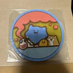 お文具といっしょ　クリアラバーコースター　缶バッチ　ねこ