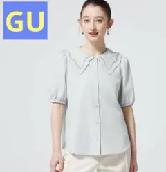 【美品】⭐️新品タグ付き⭐️ジーユーGUレースカラーブラウス(5分袖)