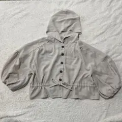 フード付きブラウス ベージュ 美品 ボタン