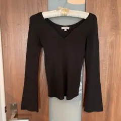Marie Kauffmann ブラック Vネック セーター S
