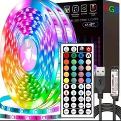 【新品未使用】LED テープ ライト 20m リモコン付属 RGB USB電源