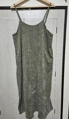 LLサイズ [♡良品♡] グリーン キャミソール ワンピース コーデュロイ