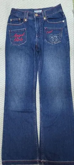 平成レトロ　エンジェルブルー　パンツ　150 M　ナカムラくん　刺繍