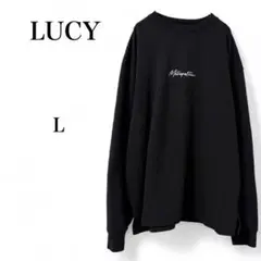 【ルーシー】WIGO トップス ロングTシャツ スウェット ブラック 長袖 L