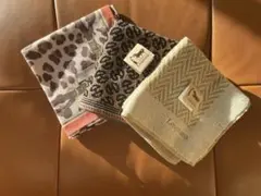 【値下げ】ロンシャンタオルハンカチ2枚ピンキー＆ダイアンハンカチ1枚