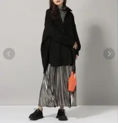 ジーナシス　JEANASIS スエードライクBIGシャツ　ブラック