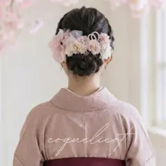 成人式 髪飾り 胡蝶蘭 ピンク 桜色／ 振袖 和装 結婚式 卒業式 前撮り⑤