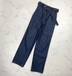 美品 JOSEPH ハイウエストデニムパンツ ネイビー サイズ34*PD675のサムネイル