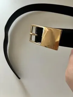 GUCCI グッチ レザーベルト ブラック ゴールド　レディースのサムネイル