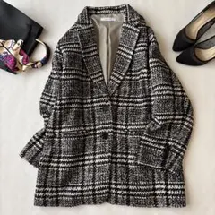 極美品✨ジャーナルスタンダード マンテコ ノーカラーコート チェック