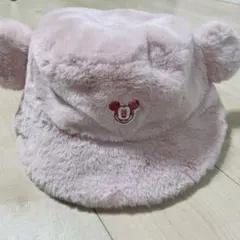 ディズニー　シー　パークグッズ　ミッキー　耳付きファー帽子 ピンク　58㎝