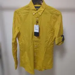ZARA MAN 薄手ボタンダウンシャツ S 長袖/五分袖　イエローのサムネイル