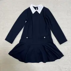 美品　ZARA 長袖ワンピース　122 120cm 冠婚葬祭　お受験　ネイビー