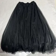 ブラック チュール フレアスカート　 M
