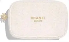 CHANEL ホワイトポーチ 雪の結晶チャーム付き