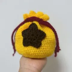 大きな　ベル袋　巾着袋　編み物　ハンドメイド　ポーチ