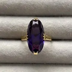 【A01】レトロ 千本透かし ガラスリング 深紫 ディープパープル