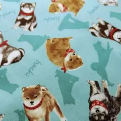 生地ハギレ★柴犬♡Hachi(ブルー) オックス