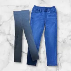 ユニクロ【130】ヒートテック パンツ/デニム 120cmヒートテックレギンス付