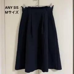 ANAYI フレアスカート ひざ丈 プリーツ 38 M 紺 ネイビー - メルカリ
