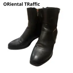 オリエンタルトラフィック ショートブーツ ヒール ファスナー 黒 定番