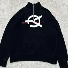 OY オーワイ ハーフジップ スウェット ビッグロゴ 韓国系 黒 L相当
