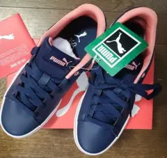 PUMA プーマ V コート バルク EB 22.5 CM ネイビー/ピンク