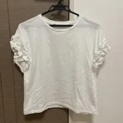 ZARA フリル付き 白Tシャツ