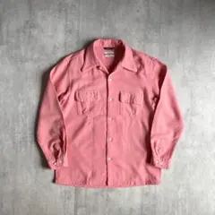 【80s PINK DRAGON】当時物　開襟シャツ　ギャバジャン　希少　50sのサムネイル
