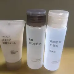 MUJI 発酵導入化粧液 敏感肌用化粧水 スクラブ洗顔 3点のサムネイル