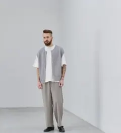 LIDNM GIMA ZIP KNIT VEST ( GRAY )