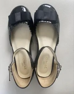 CIRCLE 黒 リボン付き フォーマルシューズ 20.0