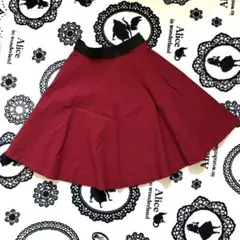 フレアスカート　赤　ウエストゴム　52cm丈