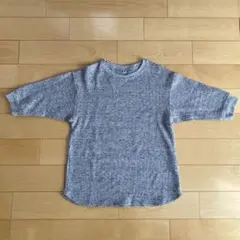 UNIQLO 五分袖ワッフルTシャツ 150 グレー