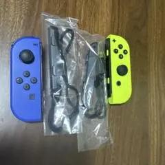 「ジャンク品」 任天堂 Joy-Con 青 黄　新品ストラップ付き