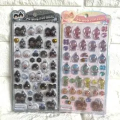 モンチッチ うるちゅるポップシール レインボー　ブラック&ホワイト　2種セット