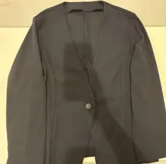 ノーカラージャケット　紺　L