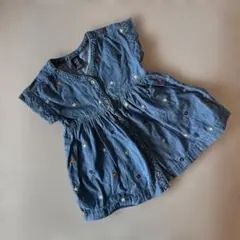 baby GAP デニムワンピース 花柄刺繍 12-18ヶ月のサムネイル