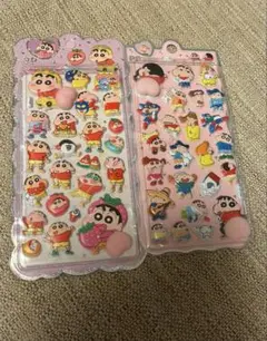 クレヨンしんちゃん　ぷっくりシール　2点セット