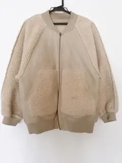 スウェード風ボアジャケットボンバー