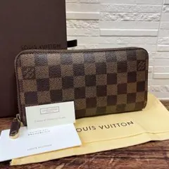 ルイヴィトン ダミエ レザー ジッピーウォレット 長財布 ブラウン